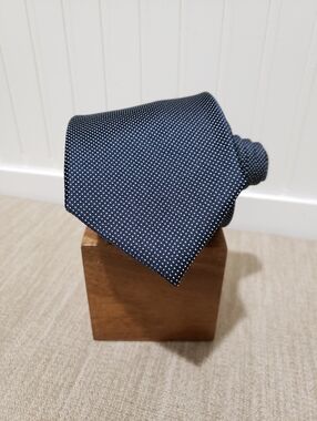 NWOT! IMANI UOMO Men's All Silk Fine Polka Dot Neck Tie (58"x3.25") Black/White